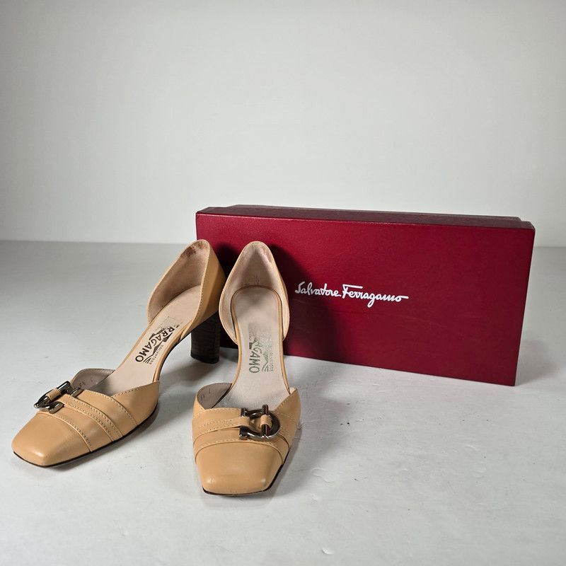 Ferragamo フェラガモ レディース ハイヒール/パンプス ベージュ 22.5cm No.62 箱付き