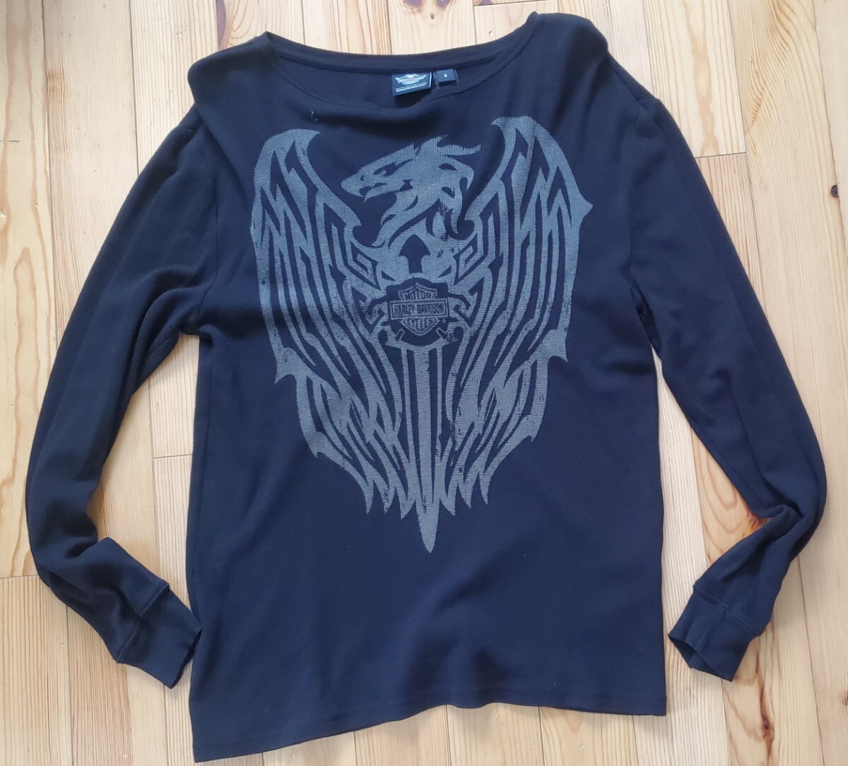 Harley-Davidson ロンT　Sサイズ　 黒　薄手セーター　中古品