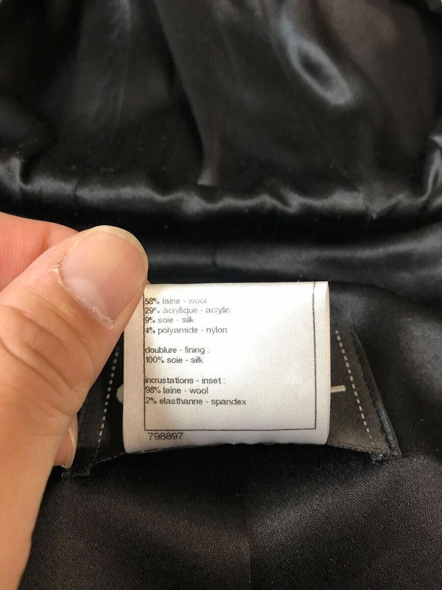 (D) 美品 CHANEL シャネル ツイード ダッフル ロングコート 40 レッド ブラック
