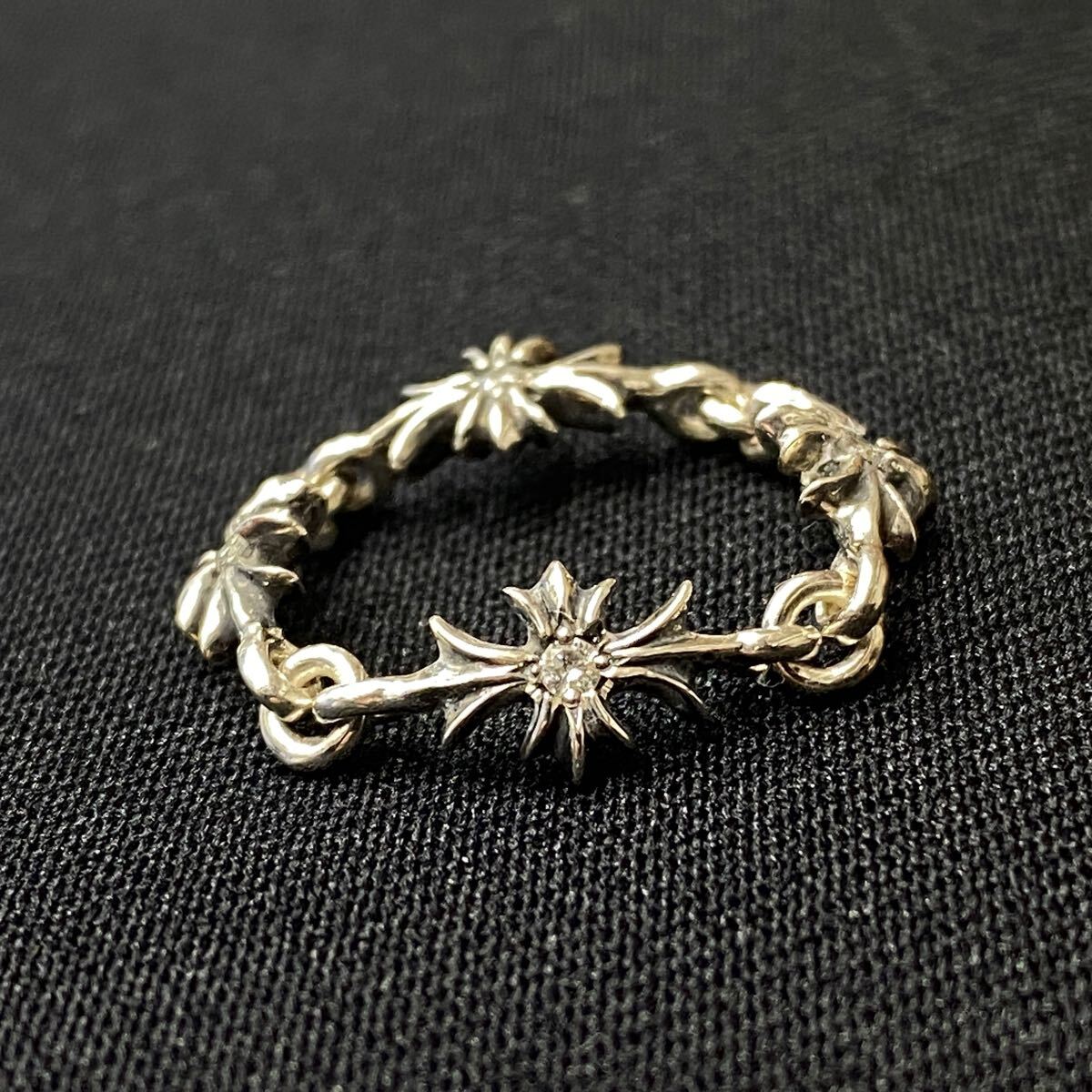 【希少】CHROME HEARTS クロムハーツ タイニーE CHプラス クロス リング 4Pダイヤ 4リンク約12号 シルバー925 指輪 【希少】CHROME HEARTS クロムハーツ タイニーE CHプラス クロス リング 4Pダイヤ 4リンク約12号 シルバー925 指輪