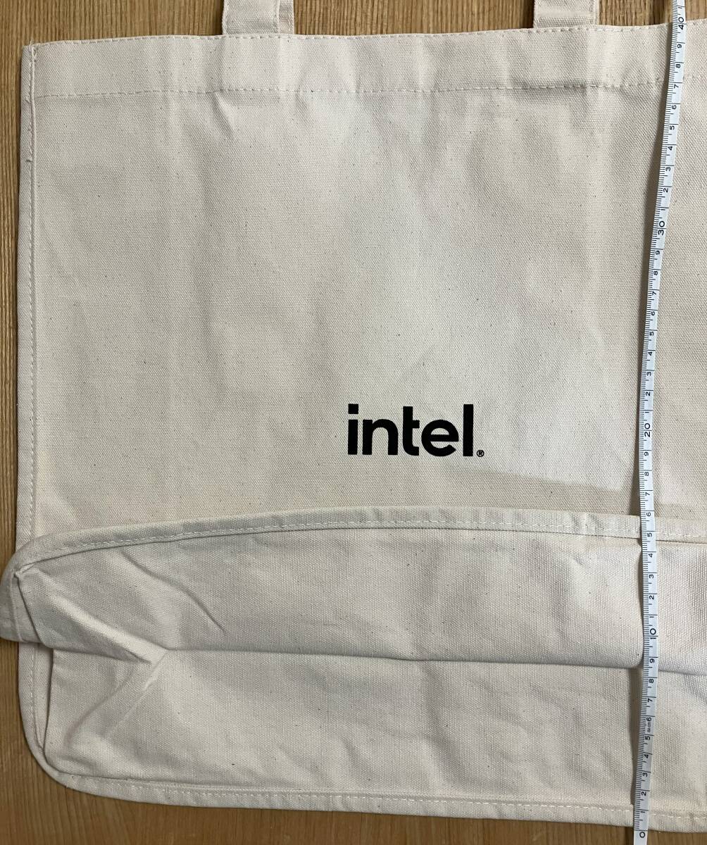 【非売品】intel ロゴ入り 大型トートバッグ 帆布 キャンバス生地 ノベルティグッズ_画像2