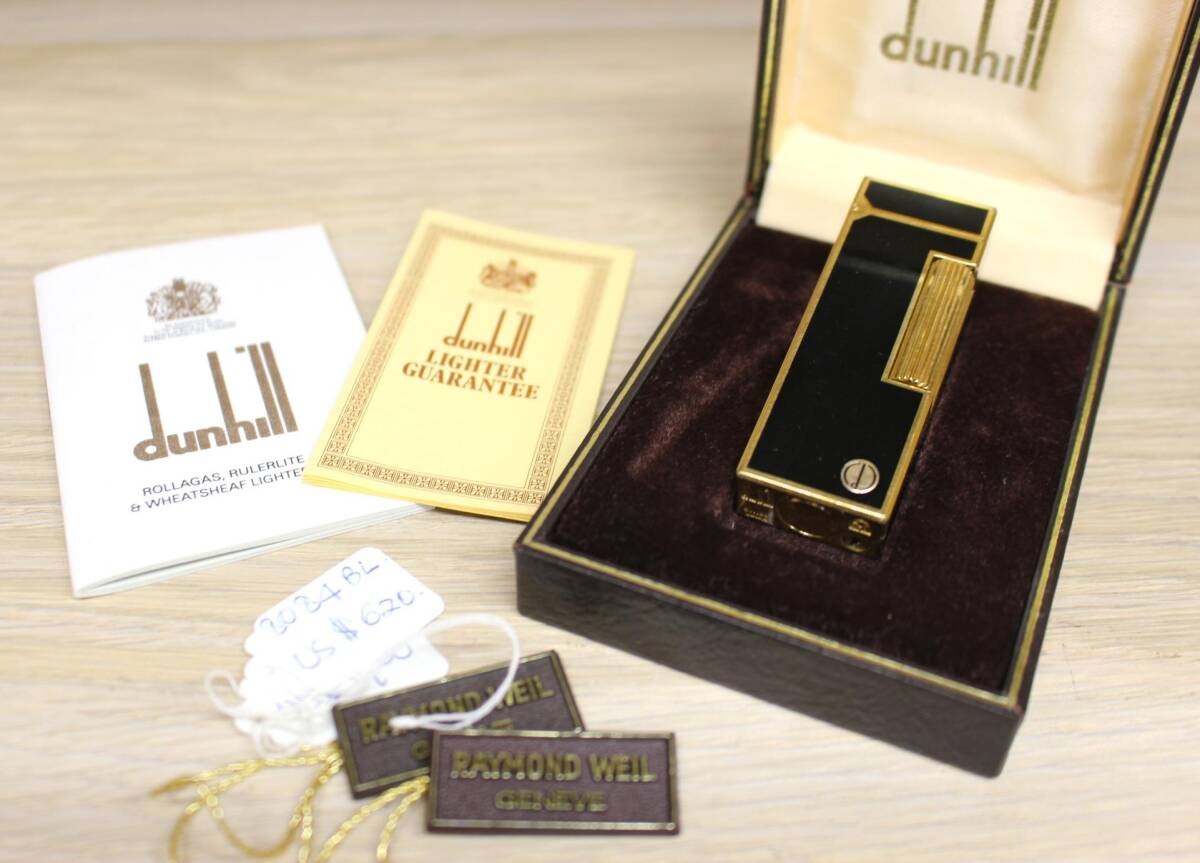 ★①【中古品】dunhill ダンヒル ローラー式 ガスライター ブラックカラー 着火未確認 喫煙グッズ ライター【MS4112803】★