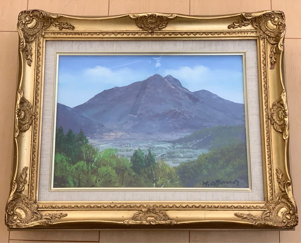 「由布岳」2006 F4 油絵 絵画 Yahoo!オークション - 真作 小川久雄【由布岳を望む】 油彩 肉筆