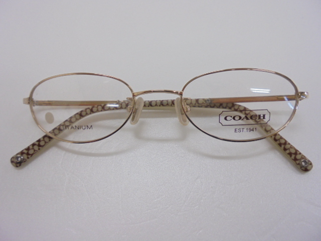 【KCM】glas-134★展示品★【COACH/コーチ】メガネフレーム　フルリム　DEBORAH（408AF）GOLDEN　48□18-135　チタン　眼鏡/めがね
