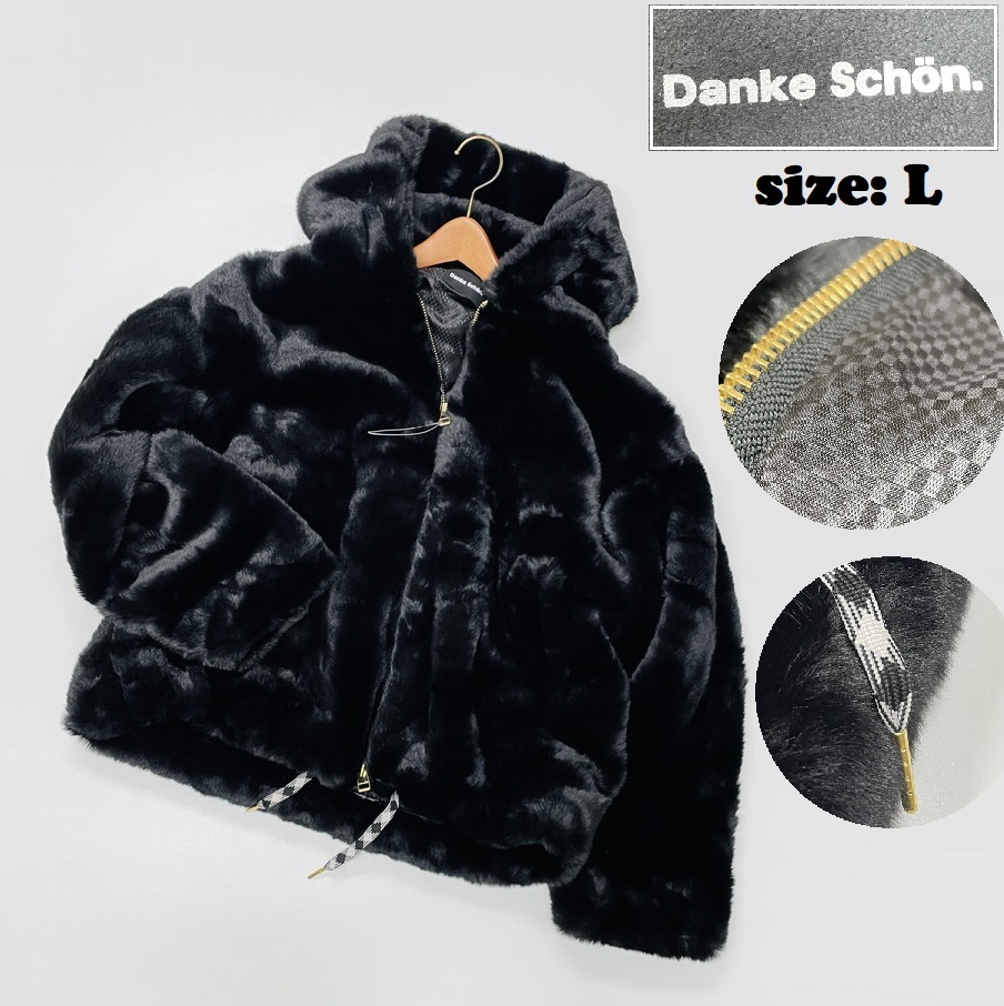DankeSchon /L/ ブラック ファーブルゾン 長袖ジャンパー DankeSchon /L/ ブラック ファーブルゾン 長袖ジャンパー