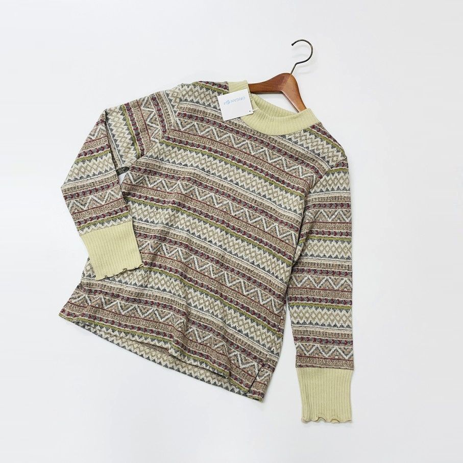 ORIGAN 上下セット /M-L/ ホワイト系 パジャマ タグ付き レディース カジュアル 上品 大人可愛い コットン アクリル 生地 日本製 オリガン