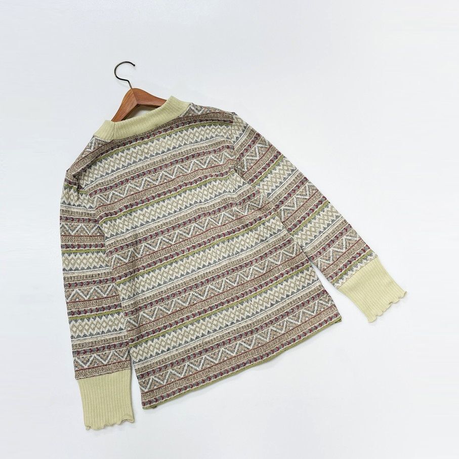 ORIGAN 上下セット /M-L/ ホワイト系 パジャマ タグ付き レディース カジュアル 上品 大人可愛い コットン アクリル 生地 日本製 オリガン