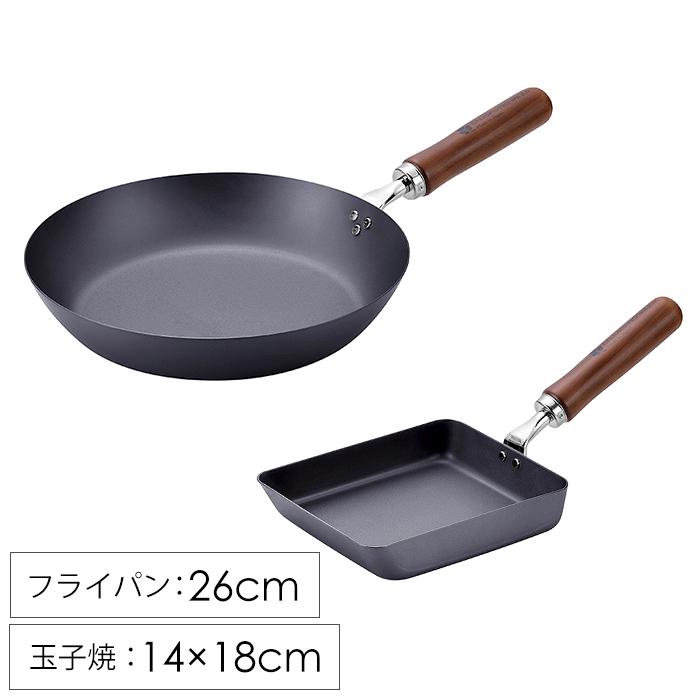 フライパン セット 玉子焼 14×18cm フライパン 26cm 鉄製 サビにくい ガス火 IH対応 日本製 YKM-9376