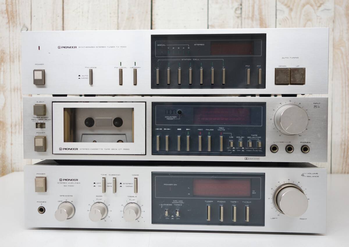  retro аудио Showa Retro подлинная вещь *PIONEER Pioneer акционерное общество * усилитель SA-7000 * кассетная дека CT-7000 * тюнер TX-7000