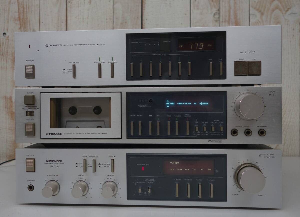  retro аудио Showa Retro подлинная вещь *PIONEER Pioneer акционерное общество * усилитель SA-7000 * кассетная дека CT-7000 * тюнер TX-7000