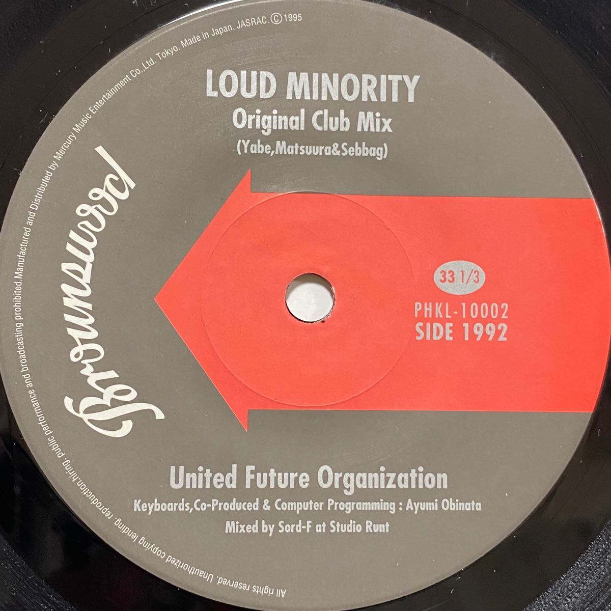 UNITED FUTURE ORGANIZATION U.F.O LOUD MINORITY 7インチ 7inch 45 Acid Jazz 矢部直 松浦俊夫 UFO