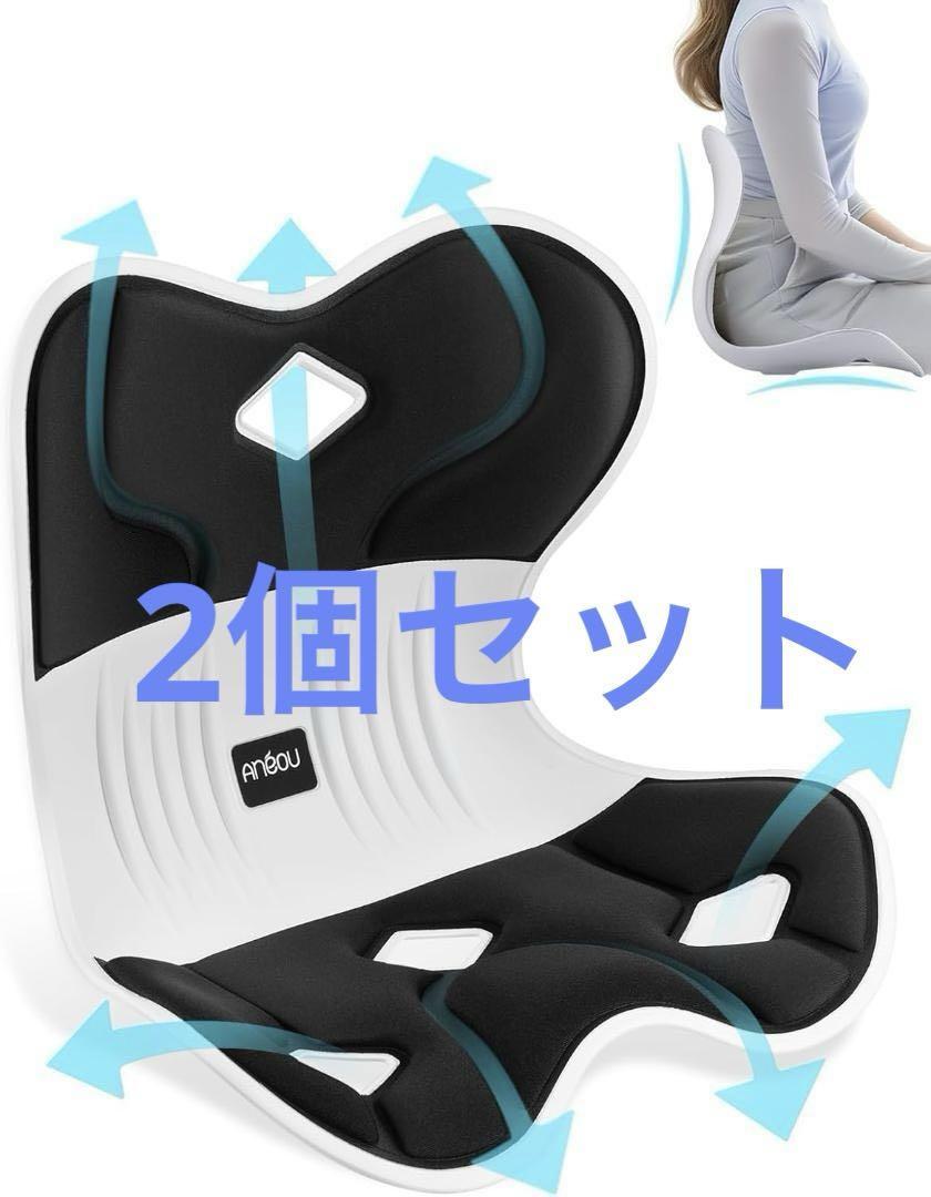 姿勢矯正チェア 骨盤サポート 在宅勤務 座椅子 クッション 2個セット 冬休み