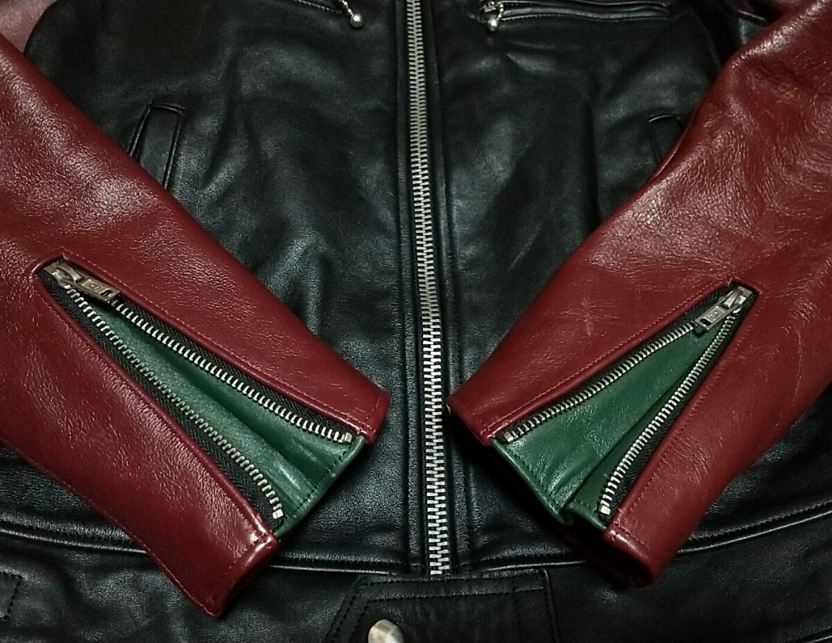 666 Leather Wear シングルライダースジャケット MY WAYMAN バイカラー 38 lewis leathers ルイスレザー ドミネーター トリプルシックス
