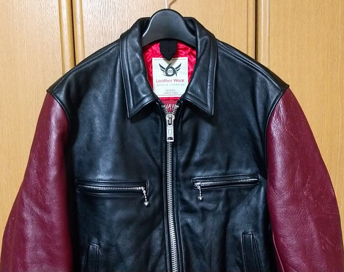 666 Leather Wear シングルライダースジャケット MY WAYMAN バイカラー 38 lewis leathers ルイスレザー ドミネーター トリプルシックス