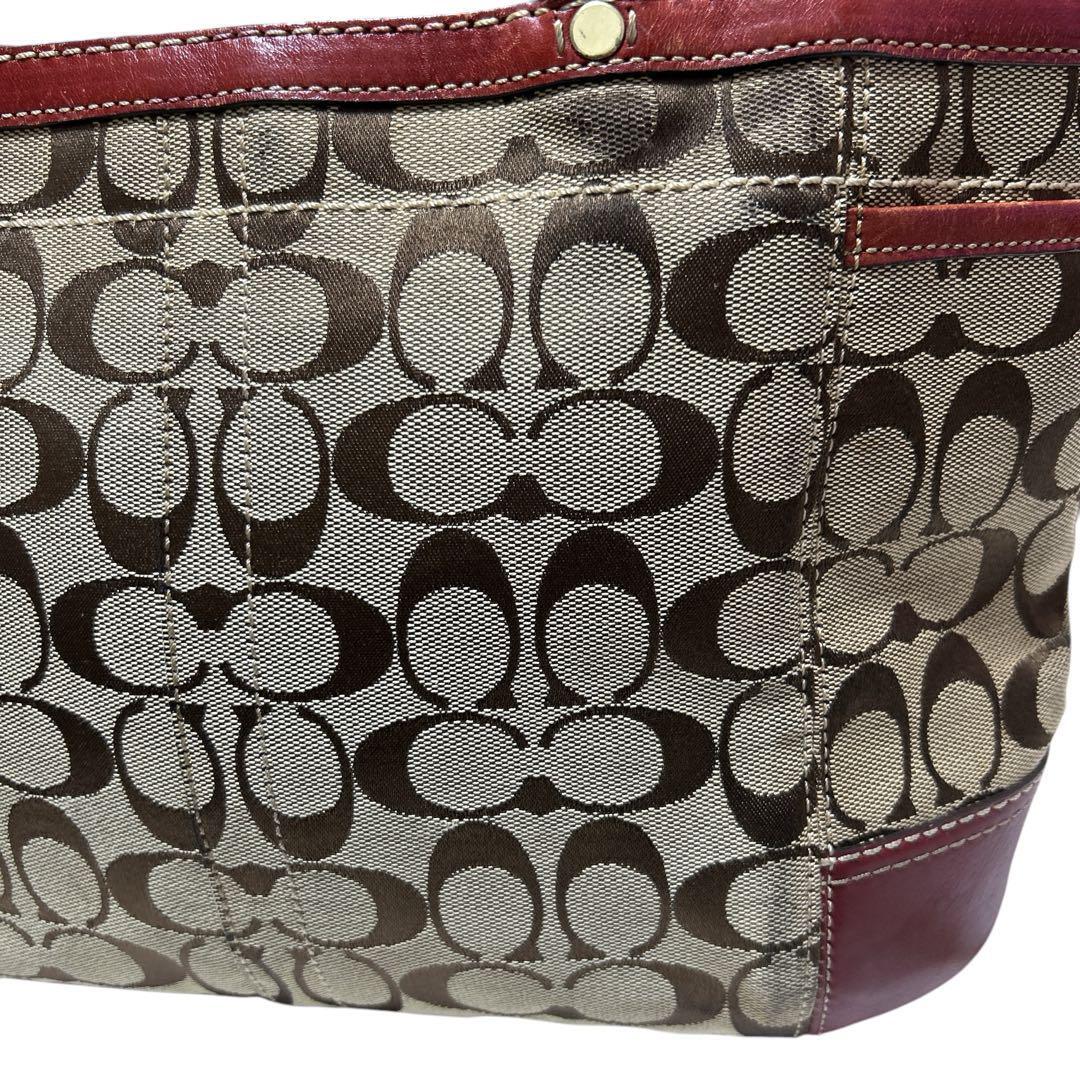 良品 COACH コーチ ターンロック A4 大容量 シグネチャー 良品 COACH コーチ ターンロック A4 大容量 シグネチャー