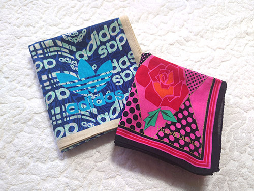 *:.。ハンカチ　バンダナ　Pinky＆Diannnne　adidas　2枚セット　used