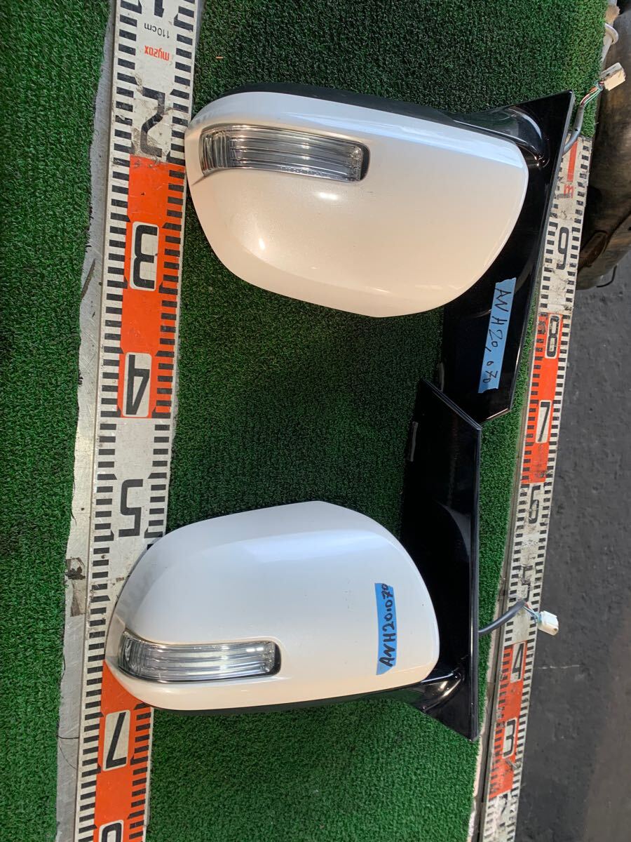 20系 アルファード ヴェルファイア ANH20W/ANH25W/GGH20/GGH25 左 右 ドアミラー ホワイトパール系 070ウィンカー付き 左右