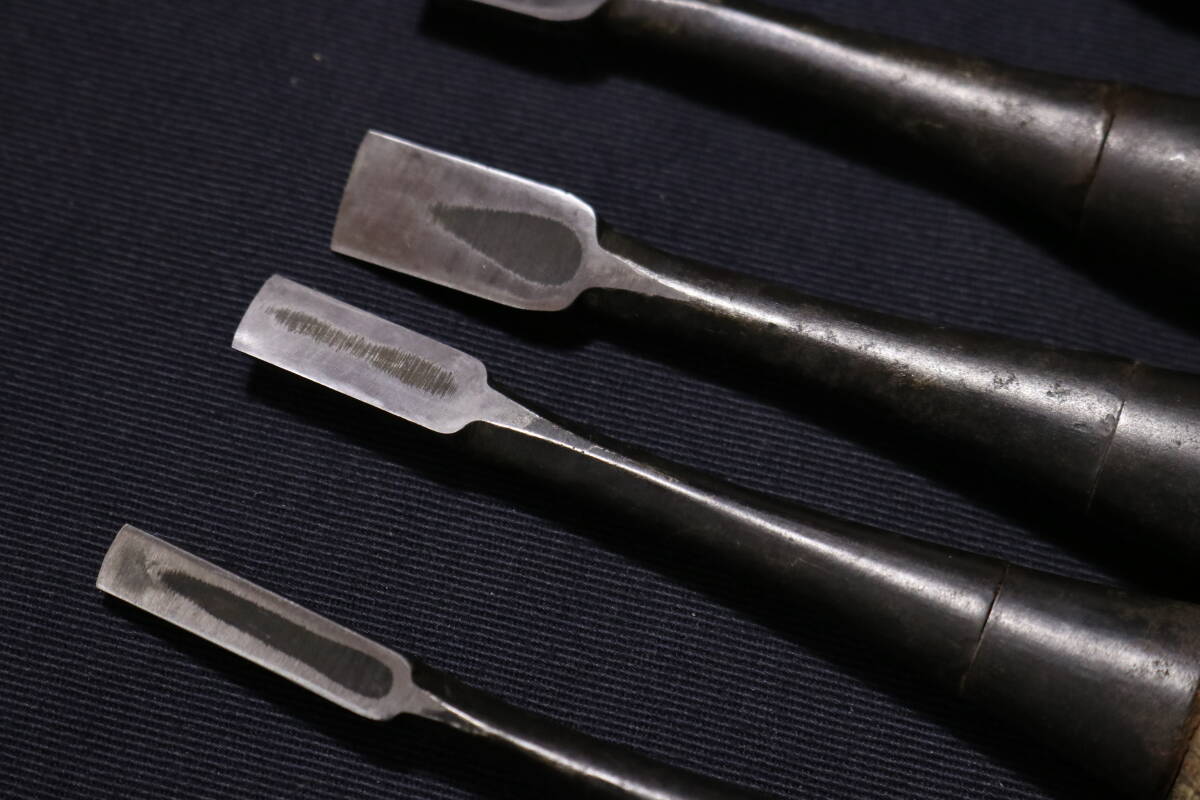刃幅6mm~30mm くろ牛など 小振り古鑿 6本まとめ 大工道具_画像9
