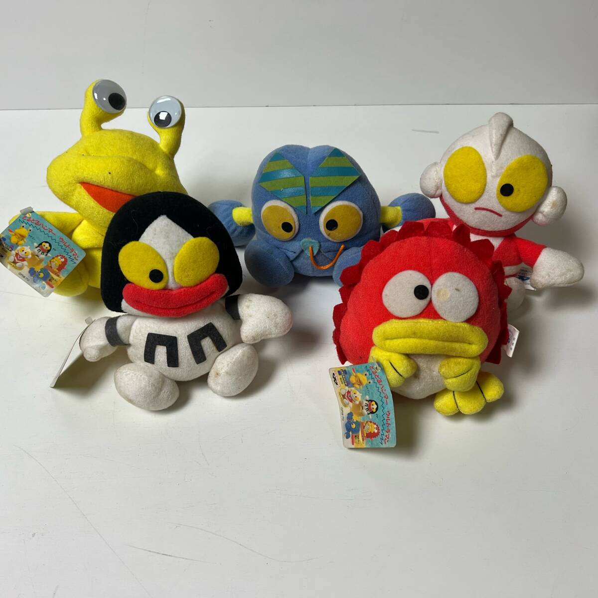 90年代　景品用ぬいぐるみ　ウルトラマン　とるとるハンマー　全5種　コンプリート　バンプレスト　円谷プロ　ピグモン　カネゴン