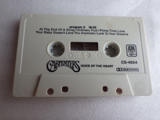CARPENTERS ковровое покрытие nta-zVOICE OF THE HEART зарубежная запись кассетная лента z122801