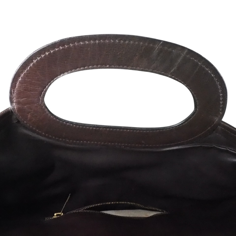 希少！!ビンテージ オールドセリーヌ CELINE トートバッグ 馬車金具 ブラウン IHS612_画像10