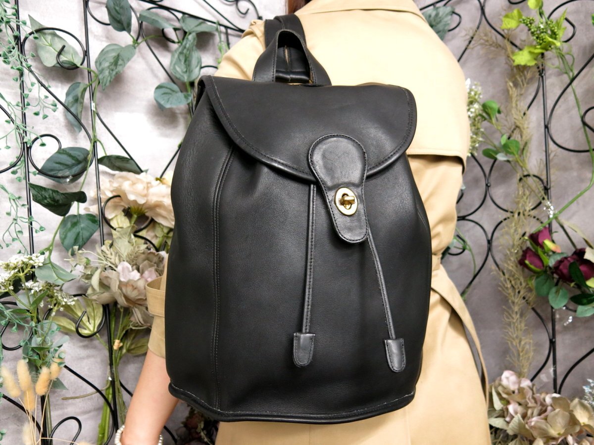 極美品 COACH コーチ C2710H ブラック レザーバックパック 極美品 COACH コーチ C2710H ブラック レザーバックパック