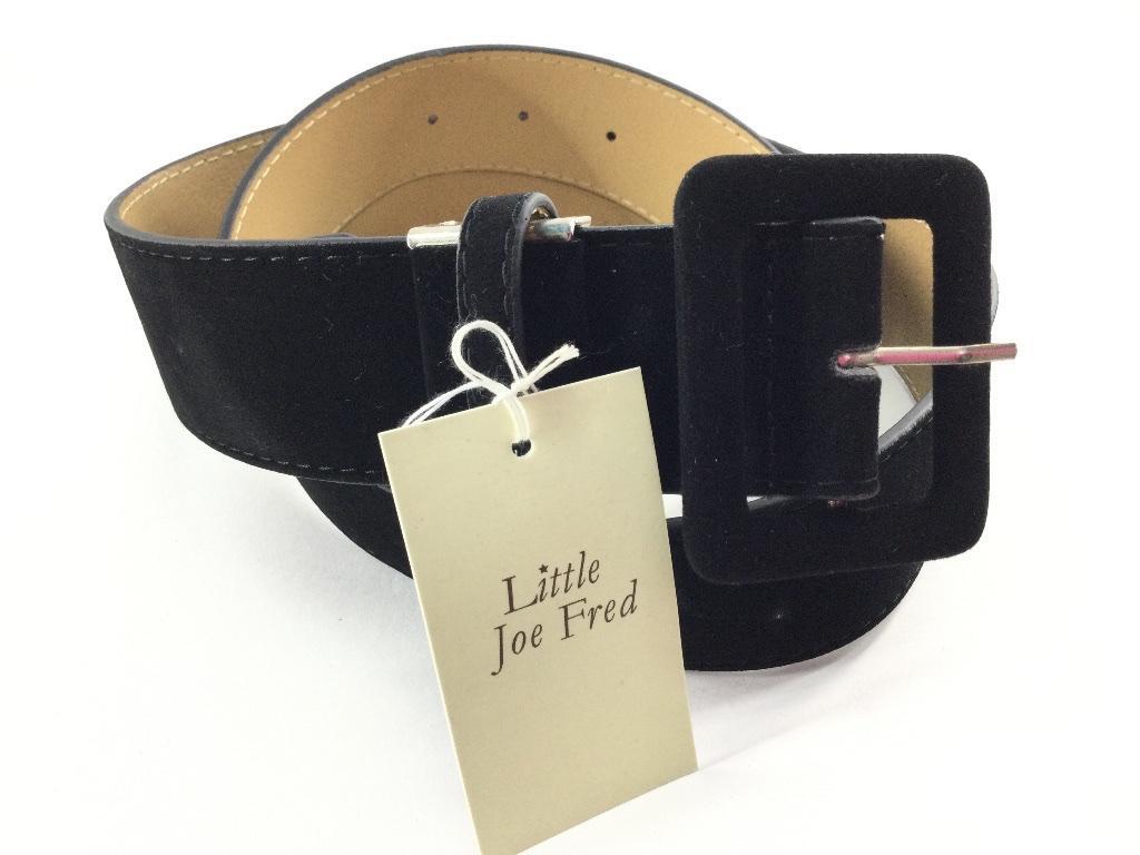 ギャリソンバックルベルト ベロア調 Little Joe Fred カットOK フェイクレザー ブラック