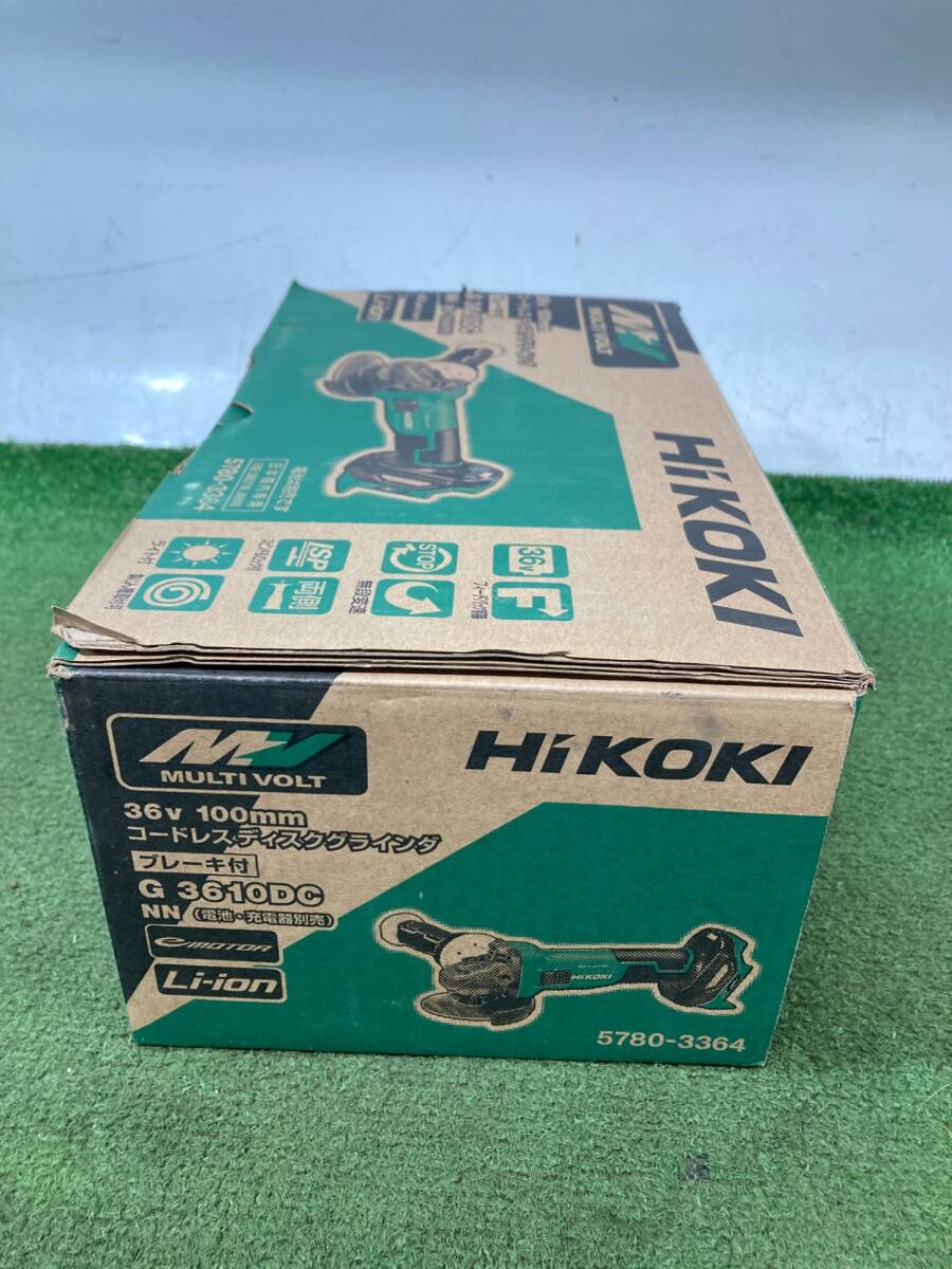 【未使用品】★HiKOKI(ハイコーキ) 100㎜マルチボルト36vコードレスディスクグラインダ ブレーキ付(本体のみ) G3610DC(NN)　IT9KD7HV608I