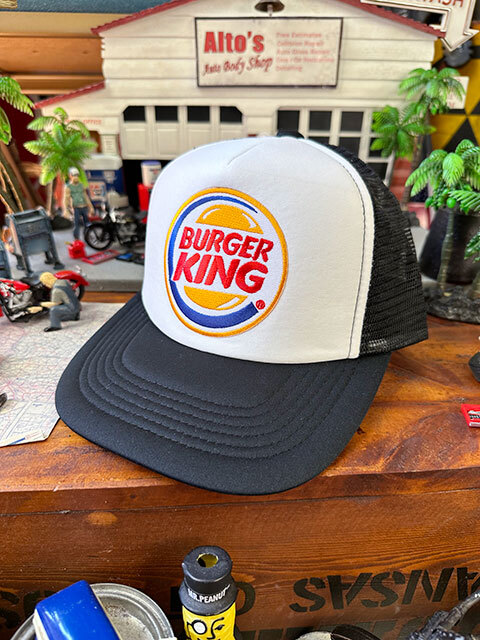 バーガーキング　メッシュキャップ　帽子色＝ホワイト×ブラック ■ アメリカン雑貨 アメリカ雑貨