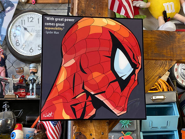 スパイダーマン　ポップアートフレーム　（WITH GREAT POWER/横顔）
