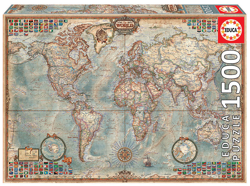 Educa 16005 1500ピース ジグソーパズル POLITICAL MAP OF THE WORLD