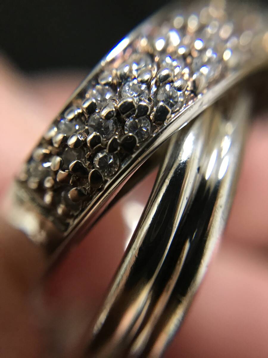  ☆　激レア. SV 925 folli follie フォリフォリ.2連クロスRing 指輪 ☆正規(guī)品.さらにお値下げ致しました.未使用に近い美品 ?