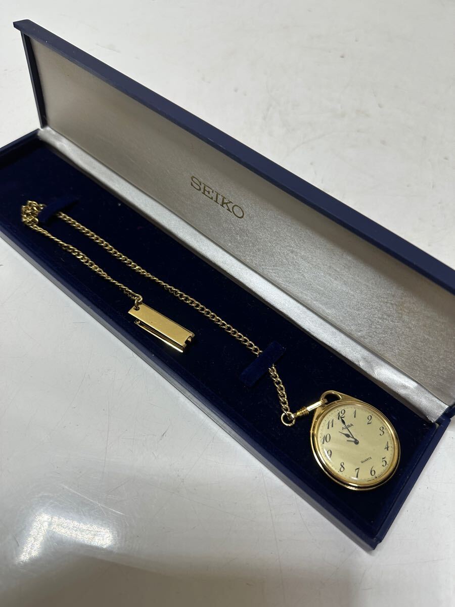 A644 SEIKO セイコー ALBA アルバ　懐中時計　クォーツ　記念　ケース付　ジャンク