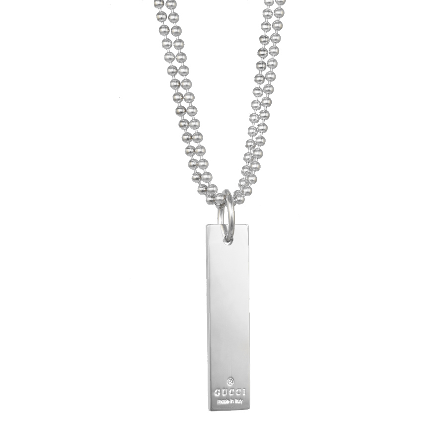  Gucci tray do Mark двойной цепь подвеска колье 010595 sterling серебряный 925 ювелирные изделия GUCCI