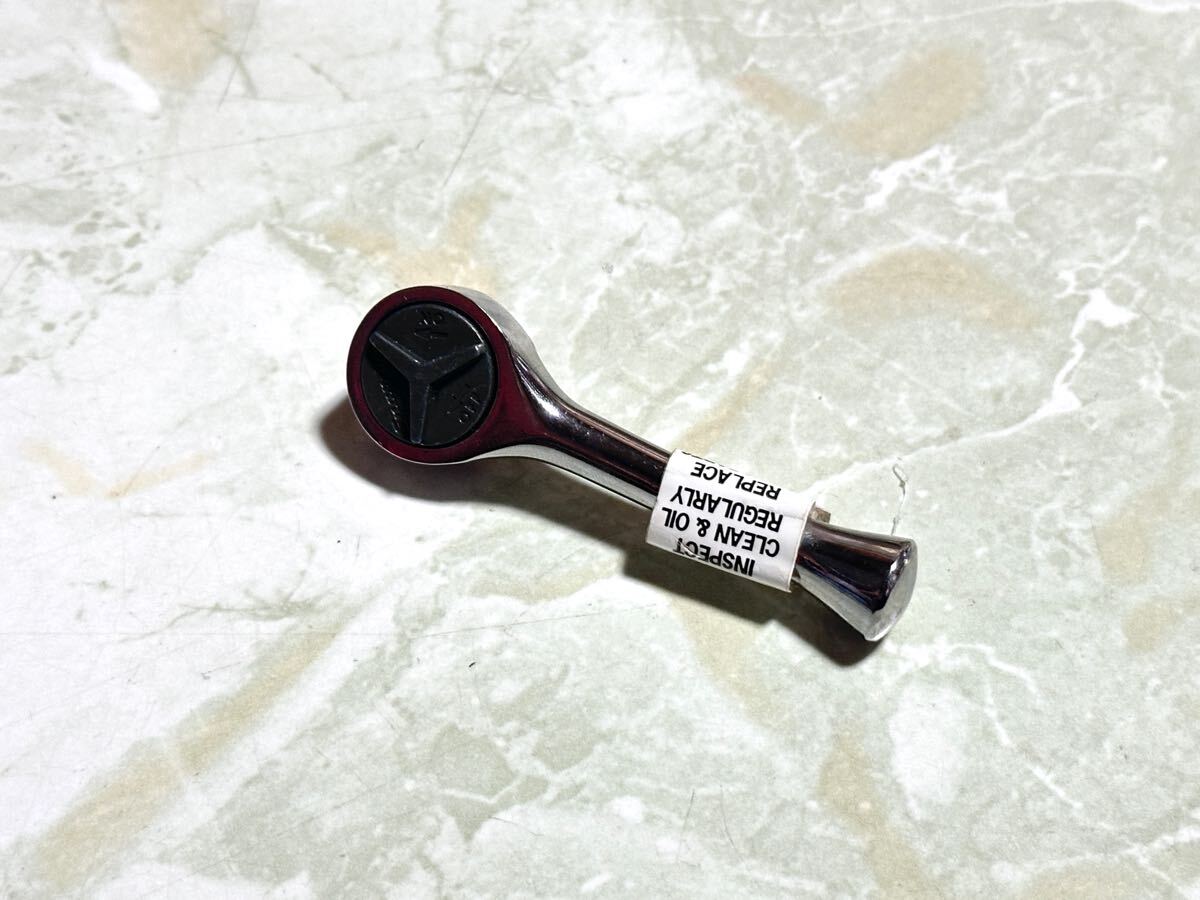 未使用 希少 Snap-on スナップオン 1/4 コンパクト ラウンド ラチェット ハンドル レンチ TMK739