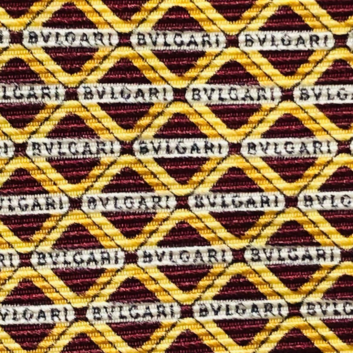 美品 希少セッテピエゲ BVLGARI ブルガリ ネクタイ ロゴ文字 美品 希少セッテピエゲ BVLGARI ブルガリ ネクタイ ロゴ文字