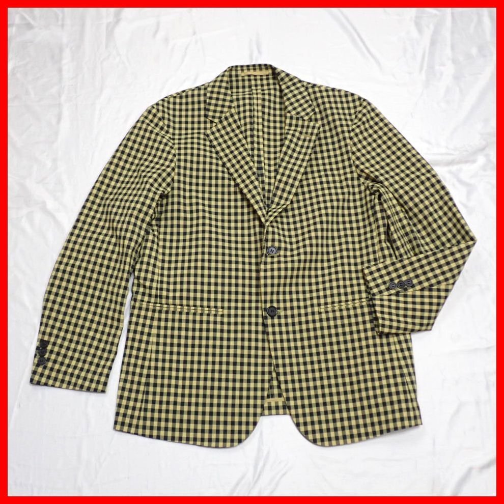 ★美品 UNIQLO/ユニクロ × MARNI/マルニ テーラードジャケット メンズM/イエロー/ギンガムチェック/ストレッチ&2041400037