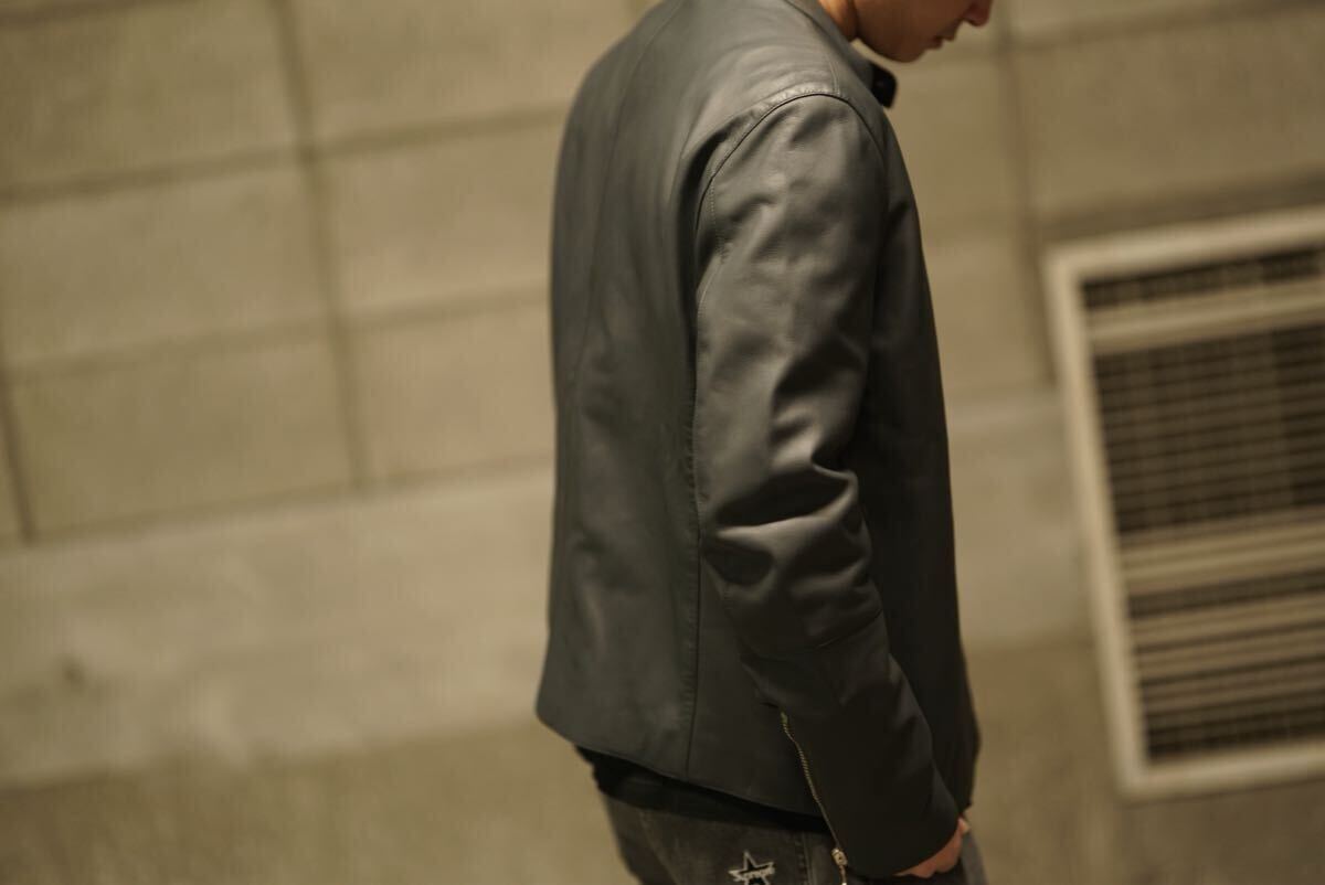 試着程度 定価14万 DENIM × TOMORROWLAND ラムレザー シングル 試着程度 定価14万 DENIM × TOMORROWLAND ラムレザー シングル