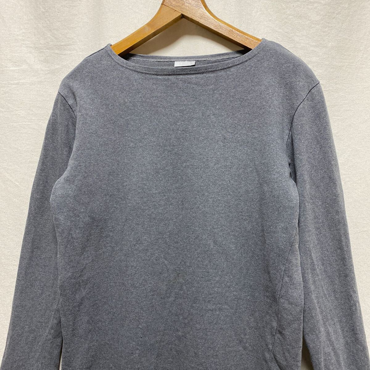 フランス製　ORCIVAL ボートネックTシャツ　無地　グレー　オーチバル　オーシバル　 長袖Tシャツ　ロンT コットン　バスクシャツ