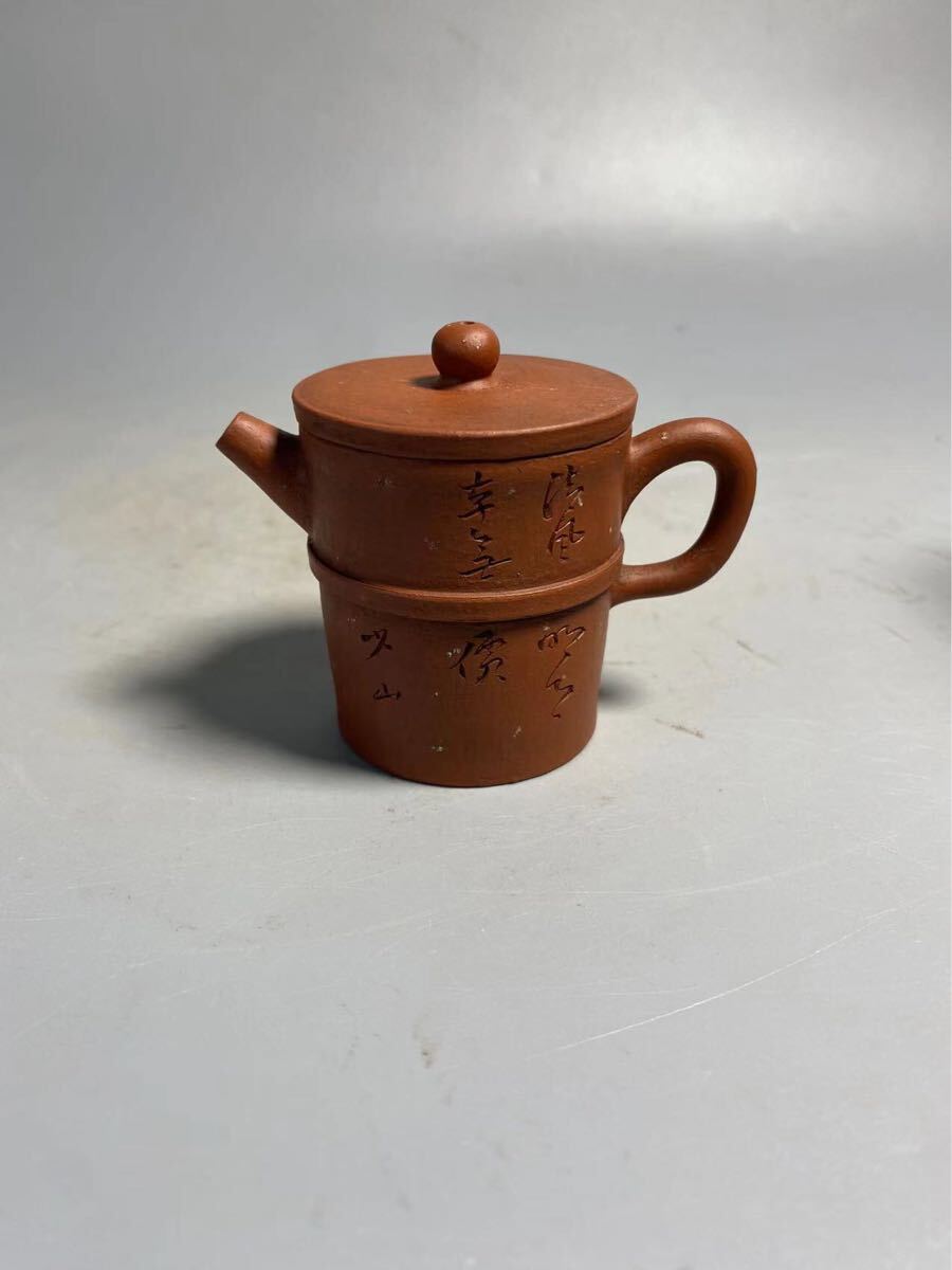 中国美術 紫泥 紫砂 煎茶 茶器 在銘 幅13.5cm(K-XA714) 紫砂壷 宜興紫砂 紫泥 中國美術 唐物 急須 煎茶道具 徐漢棠在銘