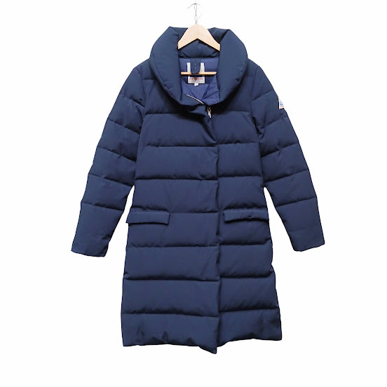 Cape Heights ケープハイツ ショールカラー ダウンコート ロングダウンジャケット ネイビー Aライン サイズ S