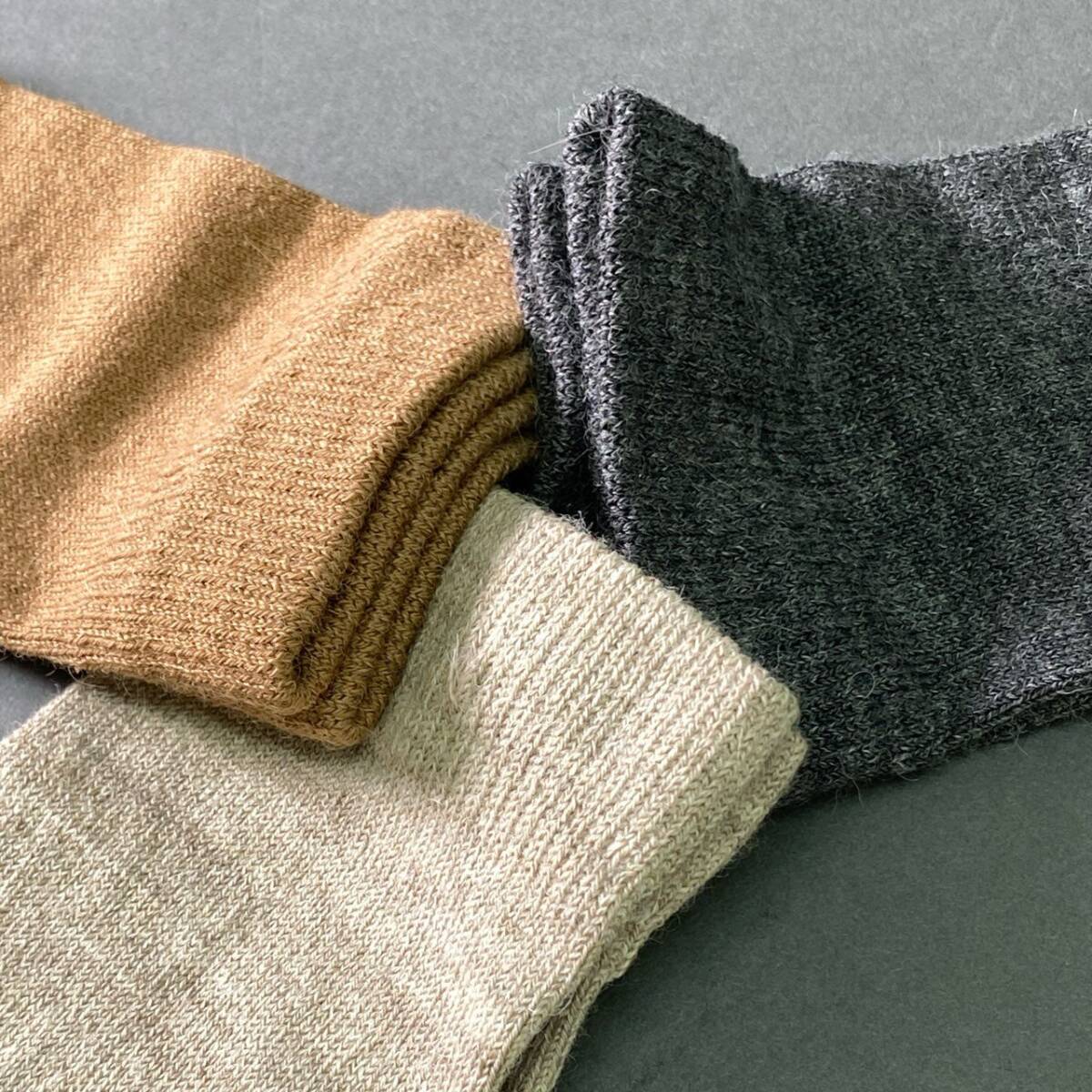 l20 定価￥31,900 LAUREN MANOOGIAN ローレンマヌーギアン TALL SOCK 3P SET トールソックス OS ペルーニット 靴下