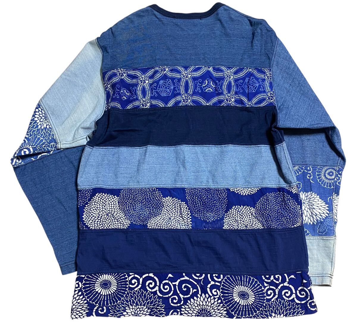 AD2014 JUNYA WATANABE MAN COMME des GARCONS ジュンヤワタナベ ギャルソン 和柄 パッチワーク カットソー M