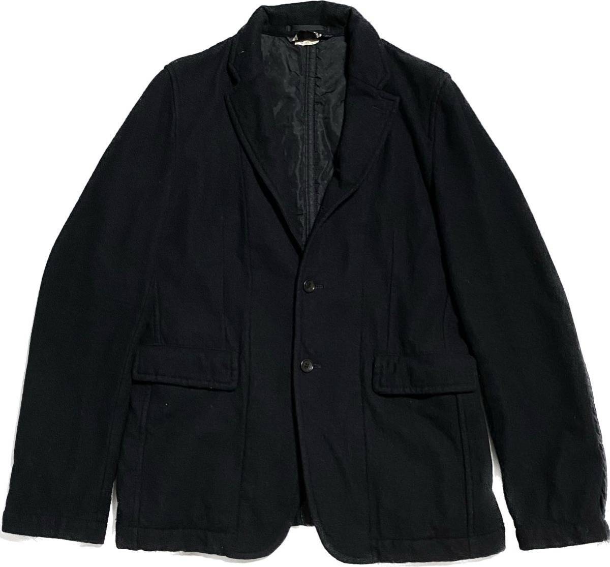 AD2013 BLACK COMME des GARCONS ブラック　コムデギャルソン ウール縮絨 ジャケット パンツ セットアップ L/M