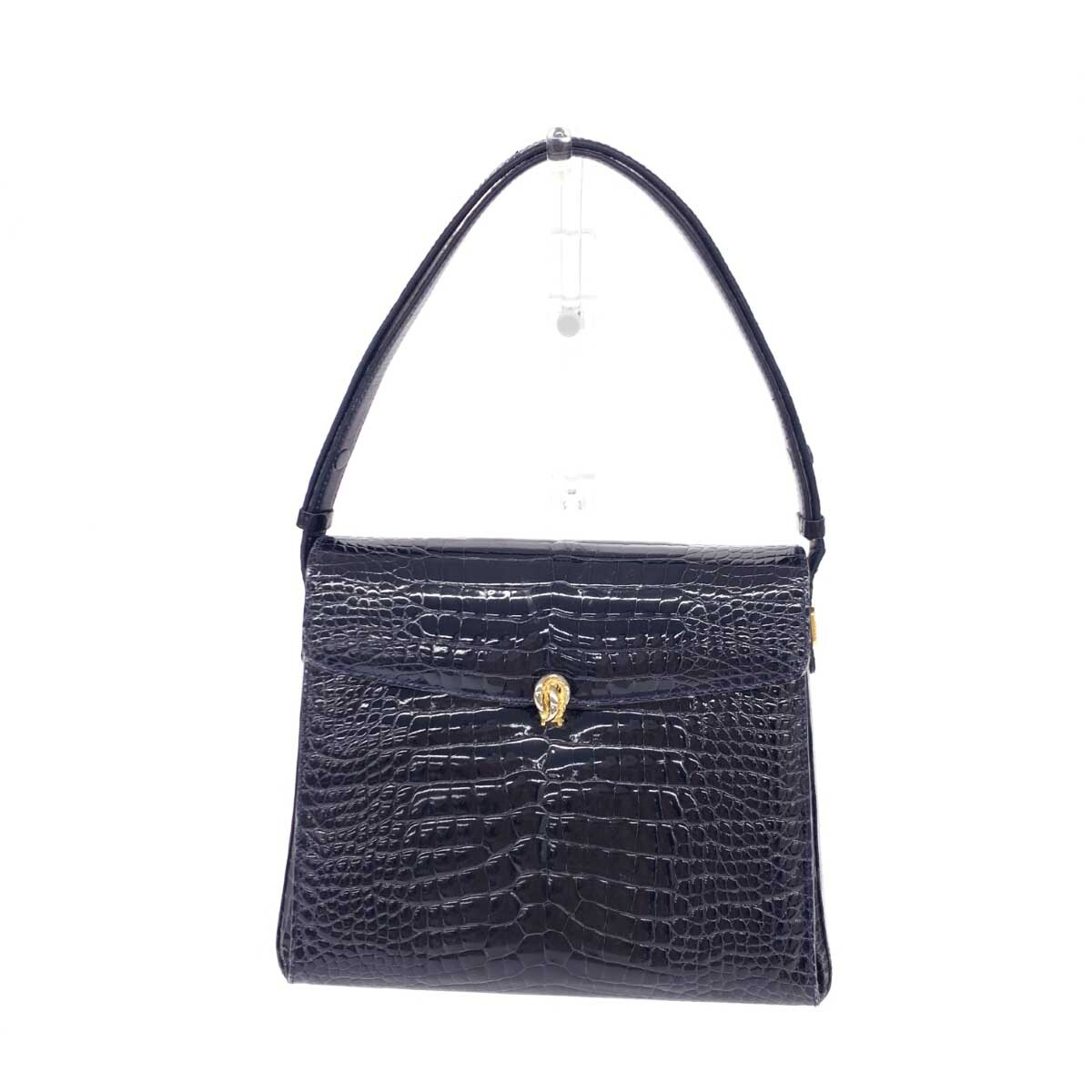 ◇CROCODILE クロコダイル 2WAYバッグ◇ ネイビー シャイニー ◇CROCODILE クロコダイル 2WAYバッグ◇ ネイビー シャイニー
