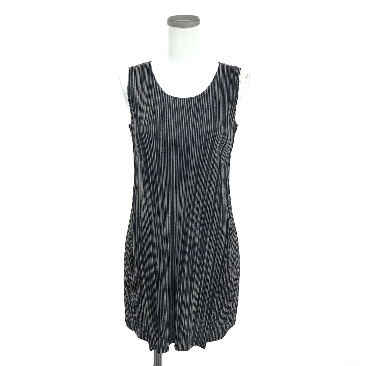 PLEATS 申し入れ PLEASE ストライプ ノースリーブ チュニック PLEATS 申し入れ PLEASE ストライプ ノースリーブ チュニック