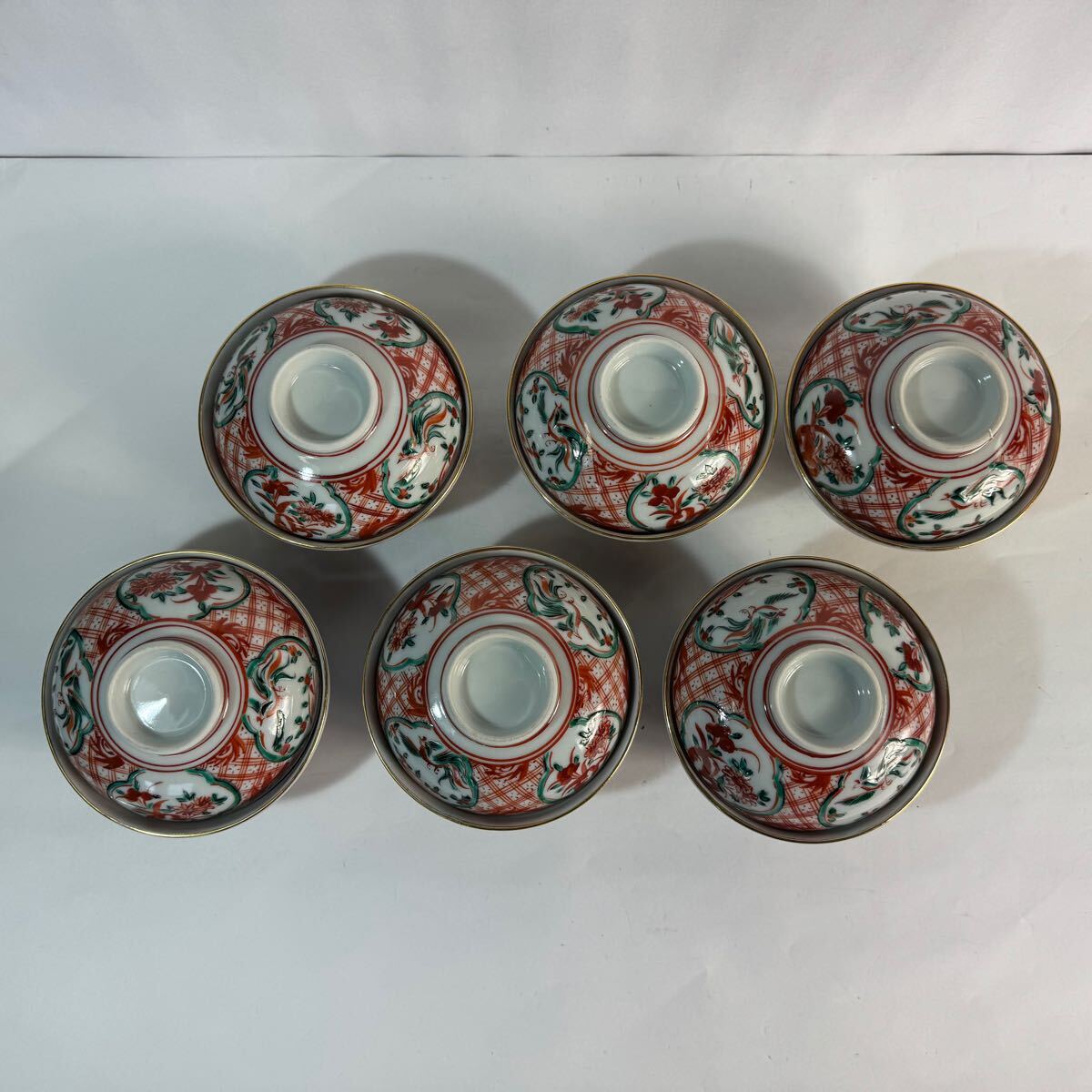 中国色絵蓋茶碗 大清乾隆 2客 九谷焼き 友山 蓋付 茶碗 蓋茶碗 色絵 Z陶4