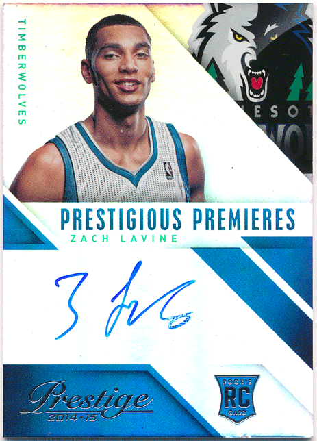 ☆ Zach LaVine NBA 2014-15 Panini Prestige RC Rookie Prestigious Premieres Auto 直筆サイン ルーキーオート ザック・ラビーン