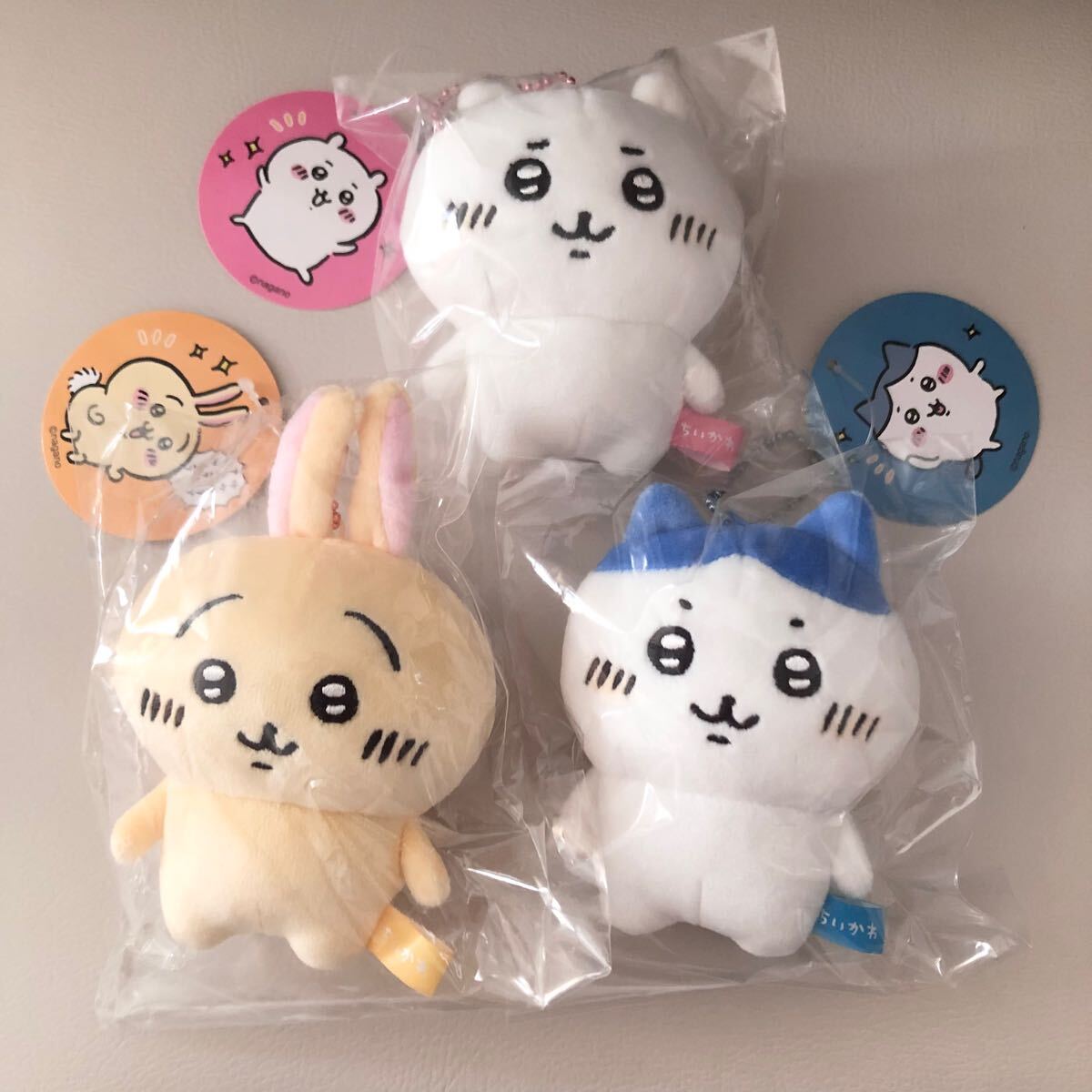 レア 初期 ちいかわ ぷちミニマスコット ちいかわ&ハチワレ&うさぎ 3点セット★ぬいぐるみ ナガノ キーホルダー ちいかわマーケット