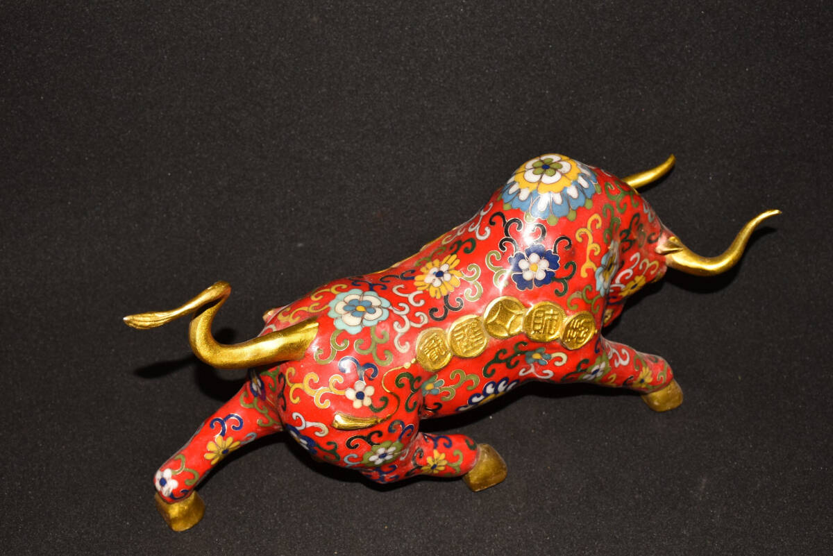 古寶奇蔵】銅製・塗金・景泰藍・琺瑯彩・立馬發財・置物・賞物 古寶奇蔵】銅製・塗金・景泰藍・琺瑯彩・立馬發財・置物・賞物